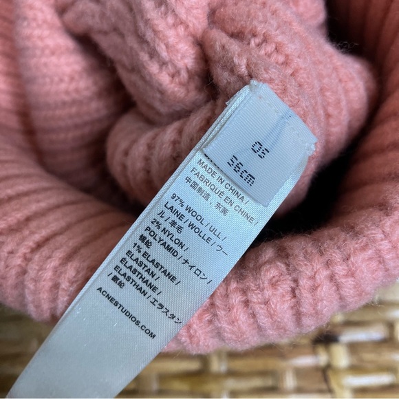 ACNE LARGE FACE LOGO BEANIE Bubble Pink - Picture 5 of 6